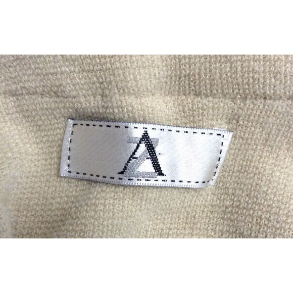 Penny Lane Cardigan Sweater M Beige Faux Fur Pockets Retro Mob Wives Old Money - Picture 10 of 10